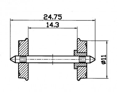 Roco 40264 RP-25-Radsatz 11 mm 
