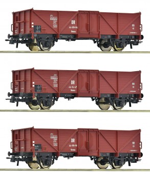 Roco 6600115 DR offene Güterwagen Ommu Set 3tlg. Ep.3 