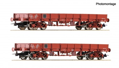 Roco 6600224 SNCF 2er Set Niederbordwagen Ep.3/4 