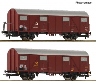 Roco 6600248 DB 2er Set gedeckte Güterwg. Post Ep.4 