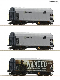 Roco 6680023 Captrain Schiebeplanenwagen-Set Ep.6 