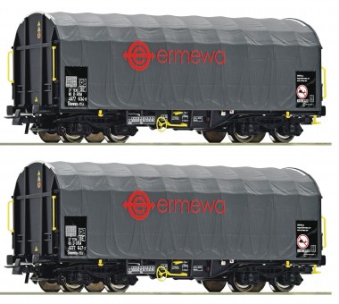 Roco 76039 ERMEWA Schiebeplanwagen-Set 2-tlg Ep.6 