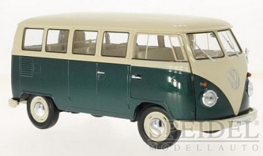 Welly WEL18054Green VW T1/2b Bus weiß/grün 