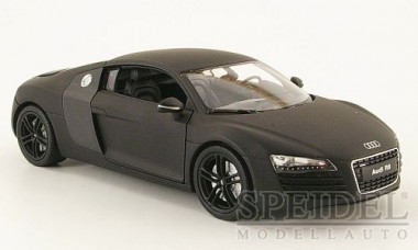 Welly WEL22493ma-sw Audi R8 mattschwarz 