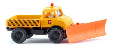 Wiking 037110 Unimog U406 mit Schneepflug PTT 
