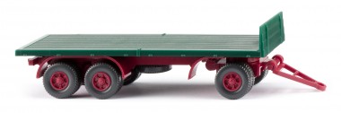 Wiking 044702 3a Flachpritschen-Anhänger grün 