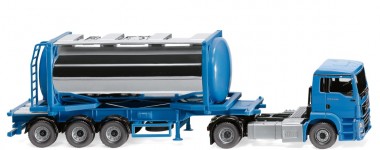 Wiking 053605 MAN TGS E6c 20ft Tank-C-SZ himmelblau 