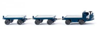 Wiking 116004 Elektrokarren m. 2 Anhänger grünblau 