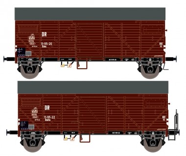 Exact-train 23642 DR gedeckter Guterwagen-Set 2-tlg. Ep.4 