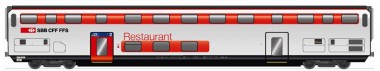 HAG 61134 SBB Restaurant-Doppelstockwagen Ep.6 AC 