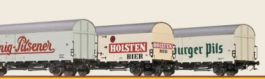 Brawa 50940 Güterwagen-Set 3-tlg. Biermarken Ep.3 