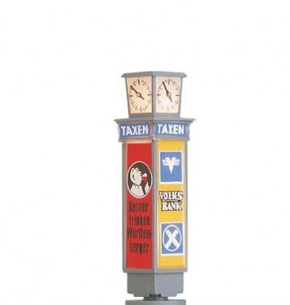 Brawa 5761 Reklamesäule mit Uhr, beleuchtet 
