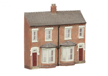 Scenecraft 42-202R Low Relief Front Terraced Houses - Red 