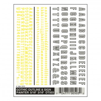 Woodland WDT503 Buchstaben in weiß & gelb 