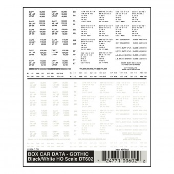 Woodland WDT602 Güterwagenbeschriftung in schwarz/weiß 