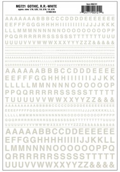 Woodland WMG721 Gotische Buchstaben, weiß 