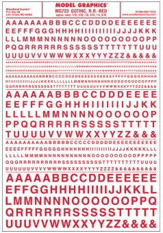 Woodland WMG723 Gotische Buchstaben, rot 