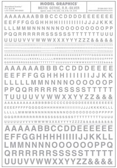 Woodland WMG725 Gotische Buchstaben, silber 