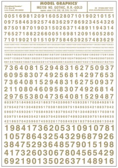 Woodland WMG728 Gotische Zahlen, gold 