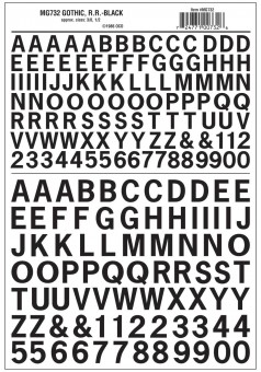 Woodland WMG732 Aufreibezahlen &-Buchstaben, schwarz 