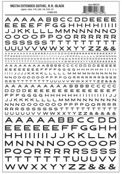 Woodland WMG734 Aufreibebuchstaben ausgedehnt, schwarz 