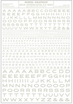 Woodland WMG735 Aufreibebuchstaben ausgedehnt, weiß 