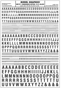 Woodland WMG737 Aufreibebuchstaben englisch, schwarz 