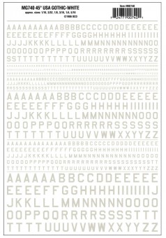 Woodland WMG740 Buchstaben amerikanischer Typ, weiß 