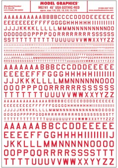 Woodland WMG741 Buchstaben amerikanischer Typ, rot 