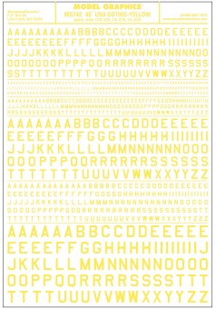 Woodland WMG742 Buchstaben amerikanischer Typ, gelb 