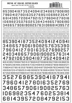 Woodland WMG746 Zahlen amerikanischer Typ, schwarz 