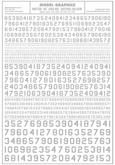 Woodland WMG750 Zahlen amerikanischer Typ, silber 