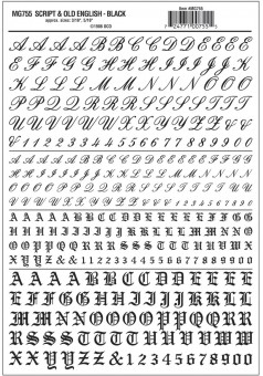 Woodland WMG755 Buchstaben & Zahlen in Altenglisch 