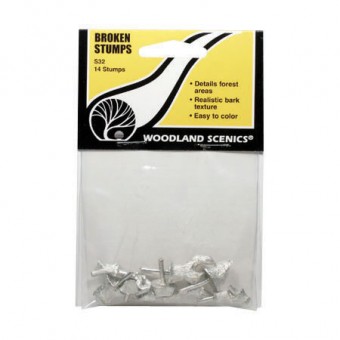 Woodland WS32 Baumstümpfe abgebrochen, 14 tlg. 
