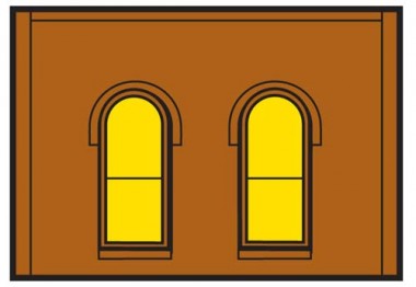 DPM DPM30112 Single Story Arched Window Wall, 4 St. 