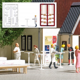 Busch 1831 Stehtische mit Kellnerin 