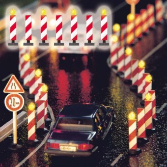 Busch 5907 Baustellen Warnbaken mit Reihenblitz 