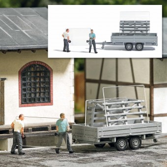 Busch 7905 Action-Set: Fensterbauer samt Transport 