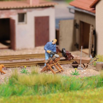 Busch 79887 A-Set: Stammholz sägen H0 