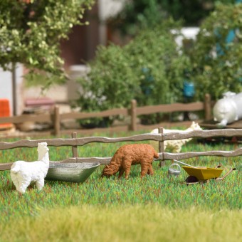 Busch 8871 A-Set: Alpakas m.Tränke TT 