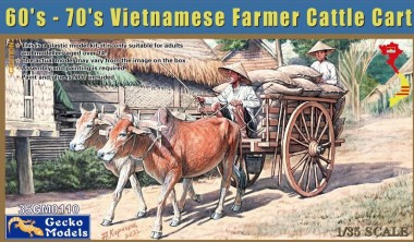 Gecko Models 35GM0110 60's-70's Vietnamese Farmer Cattle Cart 