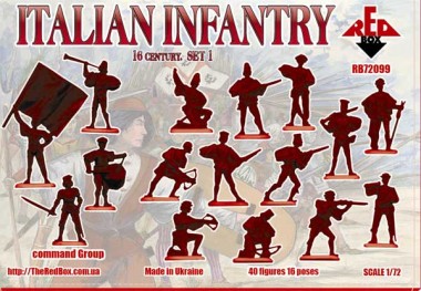 Red Box RB72099 Italian Infantry. Set 1. 16 centry 