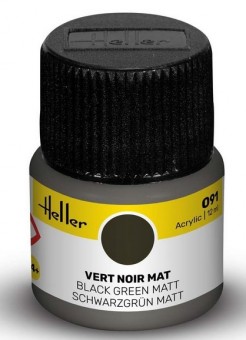 Heller 9091 Heller Acrylic 091 schwarzgrün (m) 12ml 