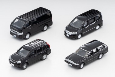 Tomytec 973709 Nissan Fahrzeug-Set 4-tlg. schwarz 