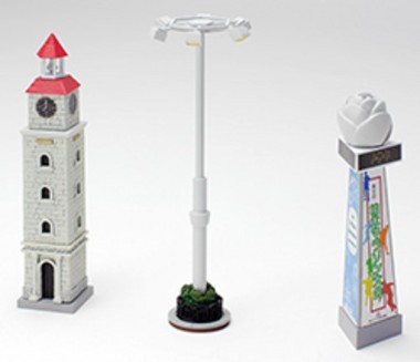 Tomytec 976198 Bahnhofsausschmückung, Uhrenturm, Werbet 