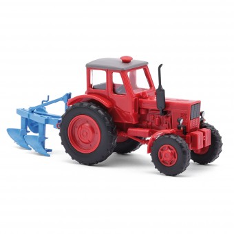 Busch Autos 51361 Belarus MTS-52 mit Zweischarrpflug 