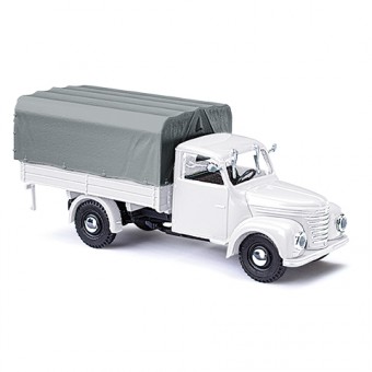 Busch Autos 60280 MiniKit: Framo Pritsche/Plane weiß 