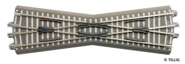 Tillig 83760 Kreuzung 15° mit Bettung grau L=166mm 