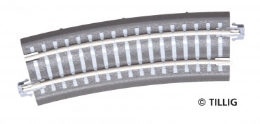 Tillig 83772 Bettungsgleis grau gebogen R3, Übergang 