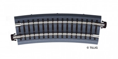 Tillig 83782 Bettungsgleis braun gebogen R3, Übergang 